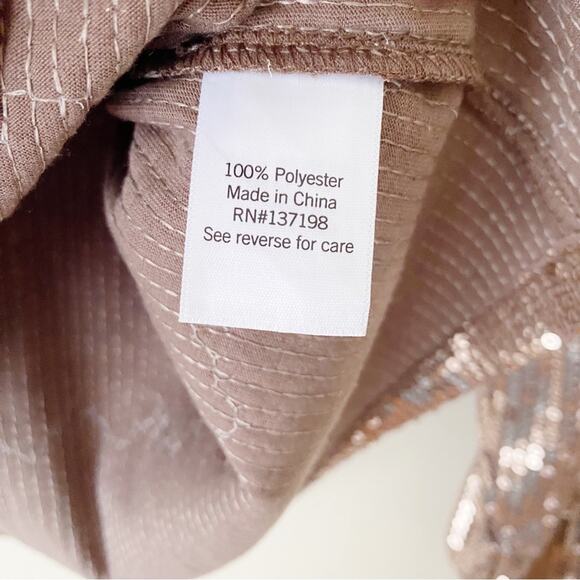 Cara Santana x Nine West | Sequin Mock Neck Long Sleeve Blouse Metallic XL - Picture 8 of 8